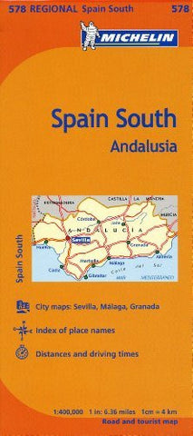 Michelin Spain: Andalucia Map 578 (Maps/Regional (Michelin)) (Multilingual Edition) - Wide World Maps & MORE! - Book - Michelin Travel & Lifestyle (COR) - Wide World Maps & MORE!