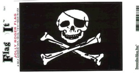 Jolly Roger flag decal for auto, truck or boat - Wide World Maps & MORE! - Automotive Parts and Accessories - Flag It - Wide World Maps & MORE!