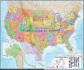 Laminated US Map - Wide World Maps & MORE! - Home - ROUND WORLD PRODUCTS - Wide World Maps & MORE!