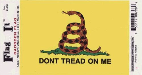 Don't Tread on Me Flag Decal - 5" × 3.5" - High Gloss Sticker Decal - Wide World Maps & MORE! - Automotive Parts and Accessories - Flag It - Wide World Maps & MORE!