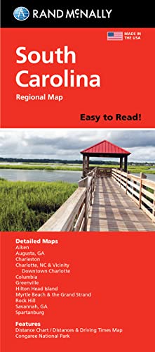 South Carolina Regional Map Easy To Read!  Folded Map - Wide World Maps & MORE!