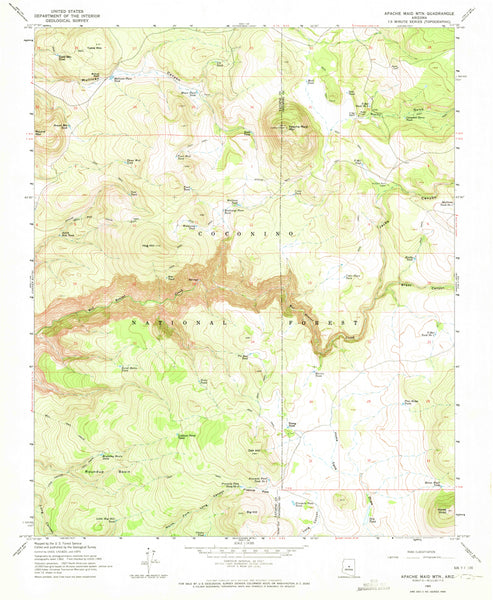 Apache Maid Mountain, Arizona (7.5'×7.5' Topographic Quadrangle) - Wide World Maps & MORE!