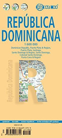 Laminated Dominican Republic Map by Borch (English, Spanish, French, Italian, and German Edition) - Wide World Maps & MORE! - Map - Borch - Wide World Maps & MORE!