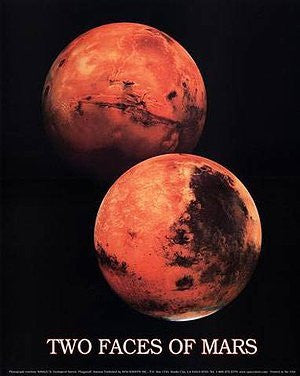 Two Faces of Mars Poster Gloss Lamination - Wide World Maps & MORE! - Book - Wide World Maps & MORE! - Wide World Maps & MORE!