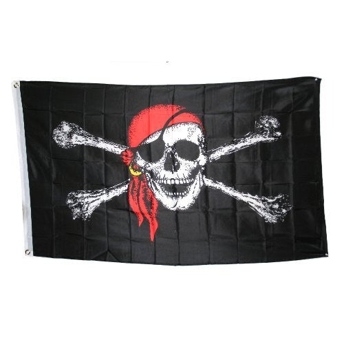 Jolly Roger With Red Hat Pirate Flag - Wide World Maps & MORE! - Lawn & Patio - Ruffin - Wide World Maps & MORE!