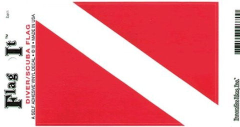 Diver / SCUBA Flag Self Adhesive Vinyl Decal - Wide World Maps & MORE! - Automotive Parts and Accessories - Flag It - Wide World Maps & MORE!