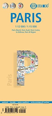 Laminated Paris Map by Borch (English, Spanish, French, Italian and German Edition) - Wide World Maps & MORE! - Book - Borch - Wide World Maps & MORE!