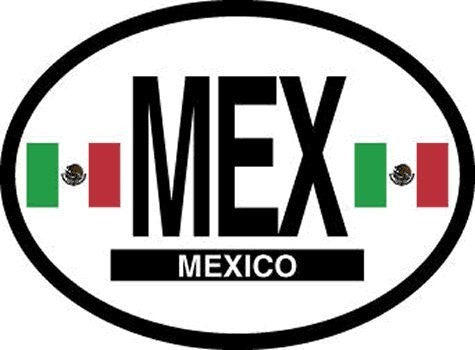 MEX Mexico Oval Reflective Decals 2-Pack - Wide World Maps & MORE! - Automotive Parts and Accessories - Flag It - Wide World Maps & MORE!