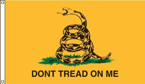 Gadsden (Don't Tread On Me Yellow) 5x3 Foot Polyester Flag - Wide World Maps & MORE! - Lawn & Patio - Ruffin - Wide World Maps & MORE!