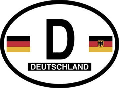 D Germany Oval Reflective Decals 2-Pack - Wide World Maps & MORE! - Automotive Parts and Accessories - Flag It - Wide World Maps & MORE!