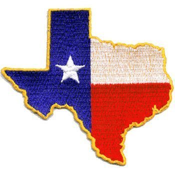Texas Flag State Shaped Iron-On Embroidered Patch - Wide World Maps & MORE! - Art and Craft Supply - Innovative Ideas - Wide World Maps & MORE!