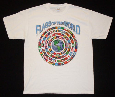 Flags of the World Shirt (L) - Wide World Maps & MORE! - Sports - Gildan - Wide World Maps & MORE!