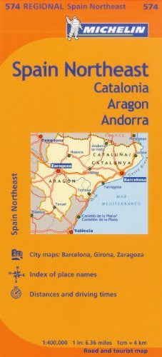 Michelin Spain: Northeast Catalonia, Aragon, Andorra, Map 574 (Maps/Regional (Michelin)) - Wide World Maps & MORE! - Book - Michelin Travel & Lifestyle (COR) - Wide World Maps & MORE!