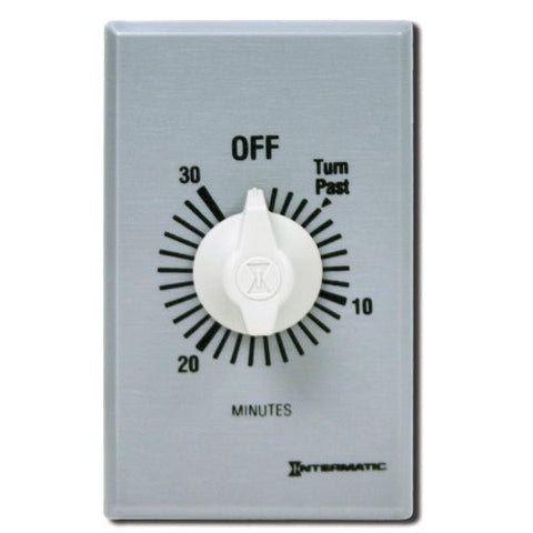Intermatic FF30MC 30-Minute Spring Loaded Wall Timer, Brushed Metal - Wide World Maps & MORE! - Home Improvement - Intermatic - Wide World Maps & MORE!