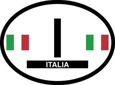 I Italy Oval Reflective Decals 2-Pack - Wide World Maps & MORE! - Automotive Parts and Accessories - Flag It - Wide World Maps & MORE!