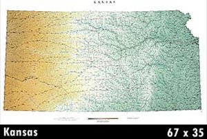 Raven Wall Map for the State of Kansas - Paper, Non-Laminated - Wide World Maps & MORE! - Map - Raven Maps & Images - Wide World Maps & MORE!
