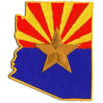 Arizona Flag (State Shaped): An Embroidered Iron-On Patch (One-Pack) - Wide World Maps & MORE! - Art and Craft Supply - Innovative Ideas - Wide World Maps & MORE!