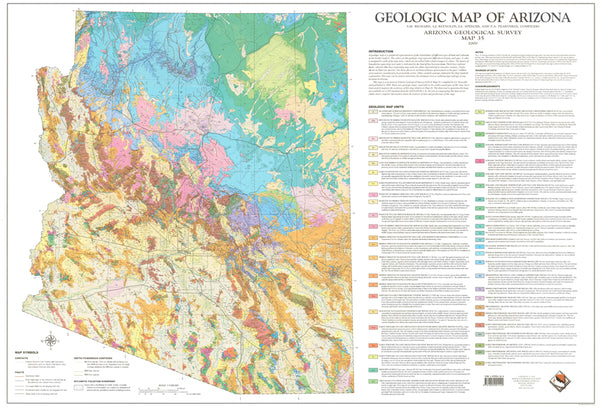 Geologic Map of Arizona, Paper/Non-Laminated - Wide World Maps & MORE! - Map - Arizona Geologic Survey - Wide World Maps & MORE!