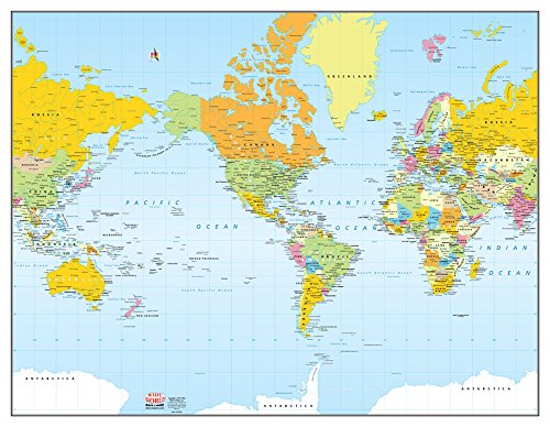 Colorful Political World Wall Map Gloss Laminated - Wide World Maps & MORE! - Map - Wide World Maps & MORE! - Wide World Maps & MORE!