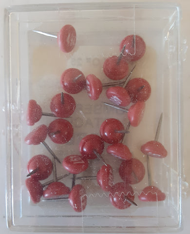 Large Red 1/4" Flat-Head Map Tacks with White Numbers 226 to 250 - Wide World Maps & MORE!