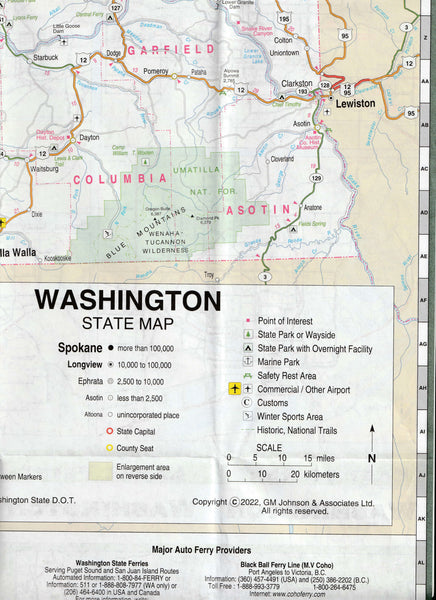 Large Print Washington Easy to Read State Map - Wide World Maps & MORE!