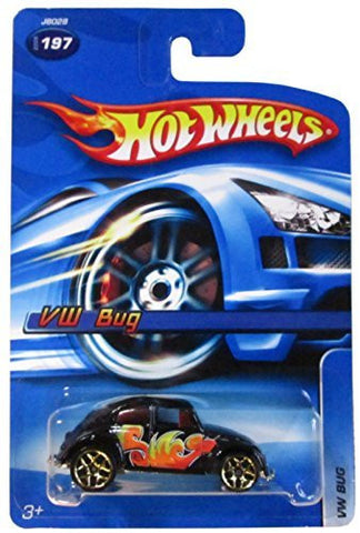 Hot Wheels - 2006 - #197 - VW Bug - Black w/ Wild Paint Job - Protective Case - Limited Edition - Mint - Collectible - Wide World Maps & MORE! - Toy - Hot Wheels - Wide World Maps & MORE!