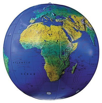 16" Inflate-A-Globe Topographical (Dark Blue Ocean) - Wide World Maps & MORE! - Home - Inflate-A-Globe - Wide World Maps & MORE!