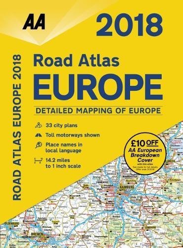 2018 Road Atlas Europe (Spiral-bound) (AA Road Atlas Europe) - Wide World Maps & MORE! - Book - Wide World Maps & MORE! - Wide World Maps & MORE!