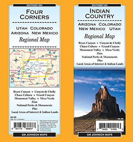 2019 Indian Country / Four Corners (AZ,CO,NM,UT), State Map - Wide World Maps & MORE!
