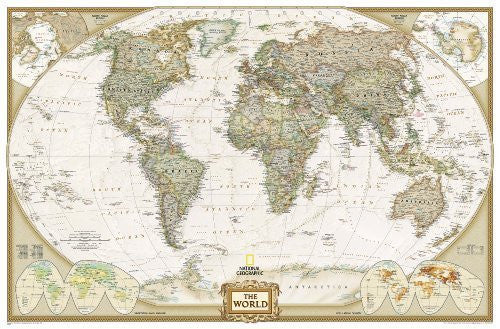 2012 World Executive Political Reference Wall Map (Enlarged Size & Tubed World Map By National Geographic Maps) - Wide World Maps & MORE! - Map - National Geographic Maps - Wide World Maps & MORE!