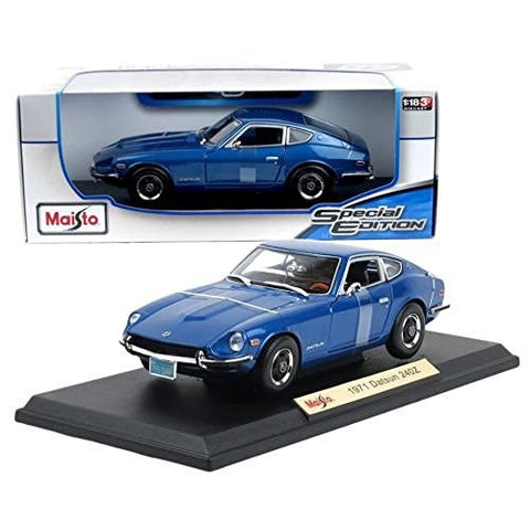 New 1:18 W/B SPECIAL EDITION - BLUE 1971 Datsun 240Z Diecast Model Car By Maisto - Wide World Maps & MORE! - Toy - Maisto - Wide World Maps & MORE!