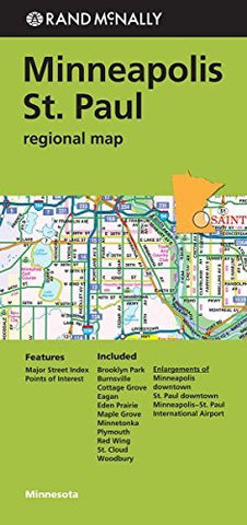 Rand Mcnally Minneapolis/St. Paul, Minnesota Regional Map - Wide World Maps & MORE! - Book - Wide World Maps & MORE! - Wide World Maps & MORE!