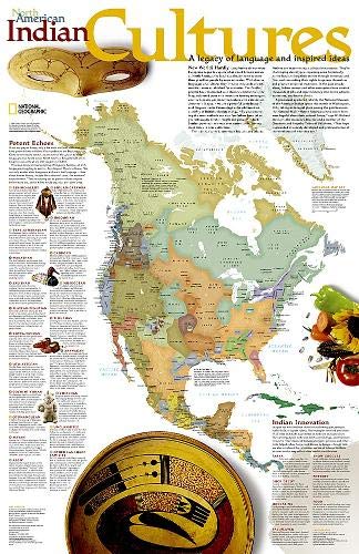 National Geographic: North American Indian Cultures Wall Map (23.25 x 35.75 inches) (National Geographic Reference Map) - Wide World Maps & MORE! - Book - National Geographic Maps - Wide World Maps & MORE!