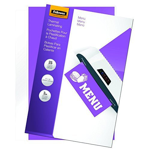 Fellowes Hot Laminating Pouches, Menu Size - Wide World Maps & MORE! - Office Product - Fellowes - Wide World Maps & MORE!