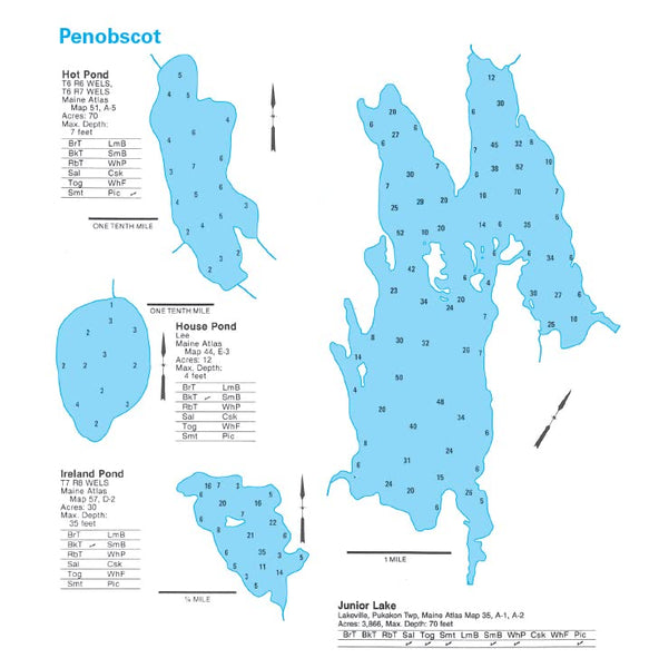 Delorme Maine Fishing Depth Maps [Spiral-bound] Delorme - Wide World Maps & MORE!