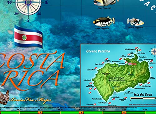 Decorative Costa Rica Wall Map *Laminated* small 22"x27.5" - Wide World Maps & MORE!
