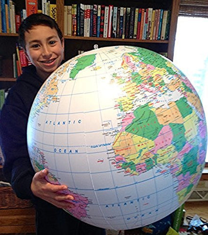 Replogle Inflatable Globe, Political Globe, Light Blue, 27 by Replogle Globes, Inc. - Wide World Maps & MORE! - Toy - Replogle Globes, Inc. - Wide World Maps & MORE!