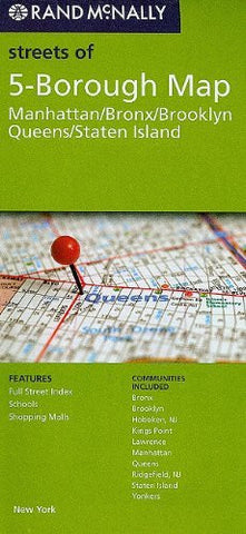 Rand McNally Streets of 5-Borough Map: Manhattan/Bronx/Brooklyn Queens/Staten Island - Wide World Maps & MORE! - Book - Wide World Maps & MORE! - Wide World Maps & MORE!