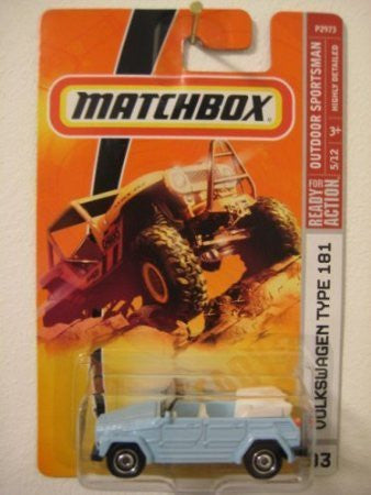 Mattel Matchbox 2008 MBX Outdoor Sportsman 1:64 Scale Die Cast Metal Car # 93 - Light Blue Compact Convertible Sport Utility Vehicle SUV Volkswagen Type 181 aka the 'Trekker' or the 'Thing' - Wide World Maps & MORE! - Toy - Dubblebla - Wide World Maps & MORE!
