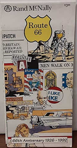 Route 66 - 66th Anniversary 1926-1992 Map - Wide World Maps & MORE!