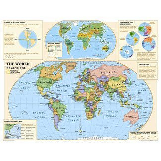 LAMINATED National Geographic - Kids Beginners World Education Map (Grades K-3) Huge Poster - 40×51 - Wide World Maps & MORE! - Map - National Geographic Maps - Wide World Maps & MORE!