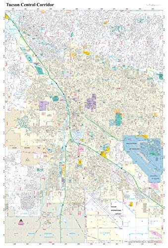 Tucson Central Corridor Jumbo Dry Erase Laminated - Wide World Maps & MORE!