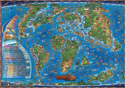 Illustrated Map of the Prehistoric World (Dino's Children's Laminated Illustrated Maps) - Wide World Maps & MORE! - Book - Wide World Maps & MORE! - Wide World Maps & MORE!