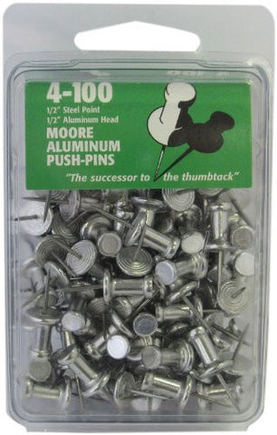 Moore Push-Pin Aluminum Push-Pins 4-100 - Wide World Maps & MORE! - Office Product - Moore Push-Pin - Wide World Maps & MORE!