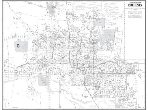 Metropolitan Phoenix Arterial and Collector Streets Wall Map Dry Erase Laminated - Wide World Maps & MORE! - Book - Wide World Maps & MORE! - Wide World Maps & MORE!