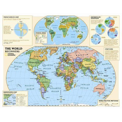 Kids Beginners World Wall Map (Grades K-3) - Wide World Maps & MORE! - Map - National Geographic Maps - Wide World Maps & MORE!