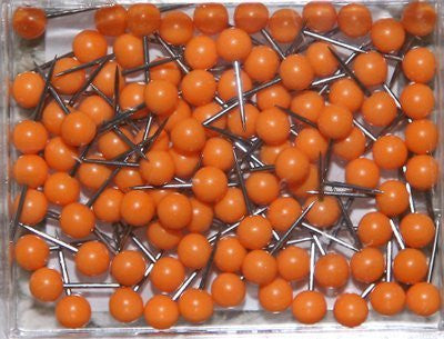 1/8 Inch Map Tacks - Orange - Wide World Maps & MORE! - Office Product - Moore - Wide World Maps & MORE!