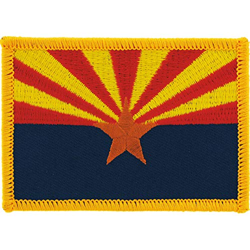 Arizona State Flag Embroidered Patch, with Iron-On Adhesive - Wide World Maps & MORE!
