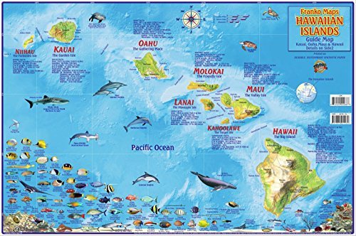 Hawaiian Islands Laminated Map Poster (Oahu, Maui, Hawaii, Kauai by Franko Maps) - Wide World Maps & MORE! - Map - Franko Maps - Wide World Maps & MORE!