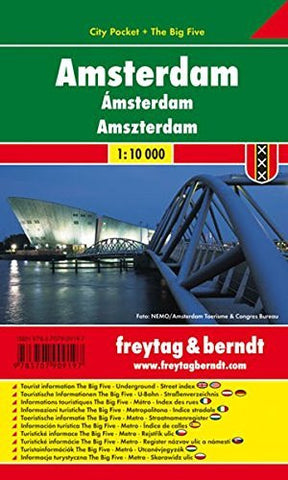 Amsterdam City Pocket Map 1:12.5K FB (English, Spanish, French, Italian and German Edition) - Wide World Maps & MORE! - Book - Brand: Freytag-Berndt - Wide World Maps & MORE!